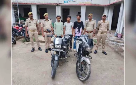 बाँदा : अन्तरराज्यीय वाहन चोर गिरोह का पर्दाफाश, पांच गिरफ्तार