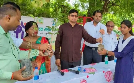 डीएम ने पौधरोपण कर देखभाल करने पर दिया जोर
