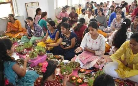 151 कन्याएं जया पार्वती व्रत रख कर रही शिव-पार्वती आराधना