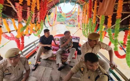 डीएम-एसपी ने मंदाकिनी के बढ़े जल स्तर पर लिया जायजा