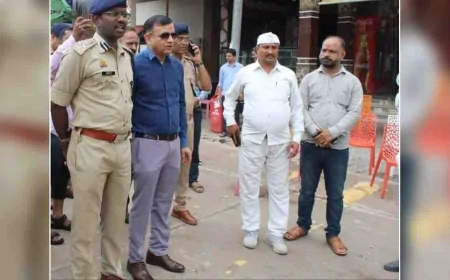 आयुक्त-डीआईजी ने भ्रमण कर देखी सुरक्षा व्यवस्था