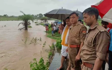एडीएम ने बाढ़ का लिया जायजा