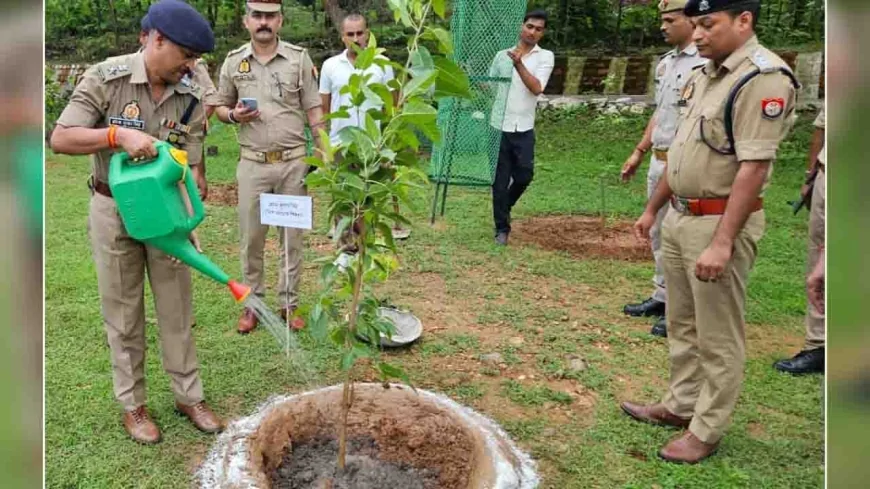 एसपी ने पुलिस लाइन में लगाया पाकड़ का पौधा