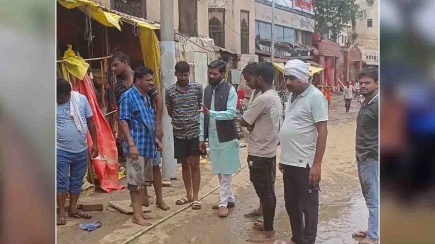 पीड़ित दुकानदारों व मृतक के परिजनो से मिले व्यापारी नेता