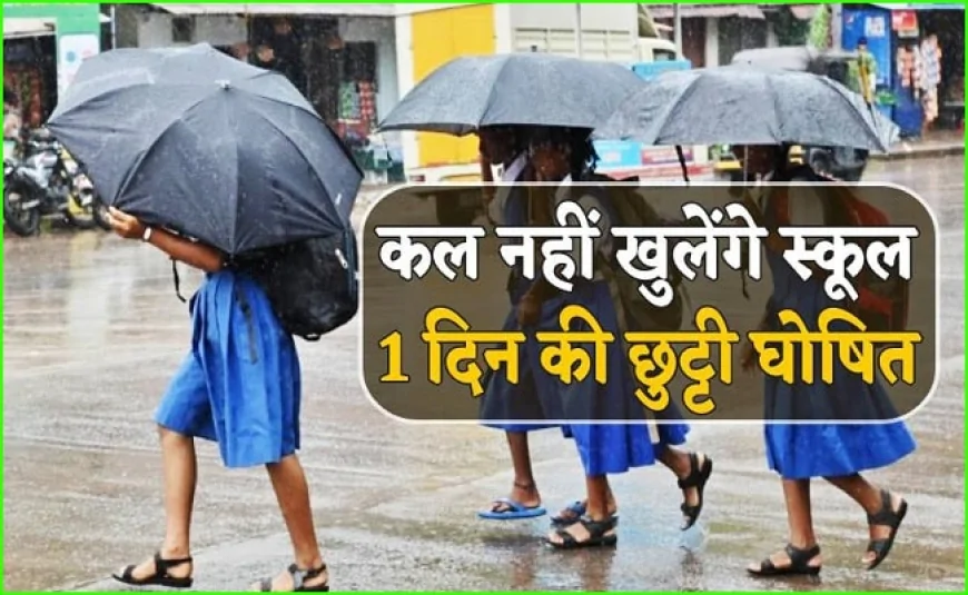 बारिश के चलते  स्कूलों में 18 जुलाई को अवकाश घोषित