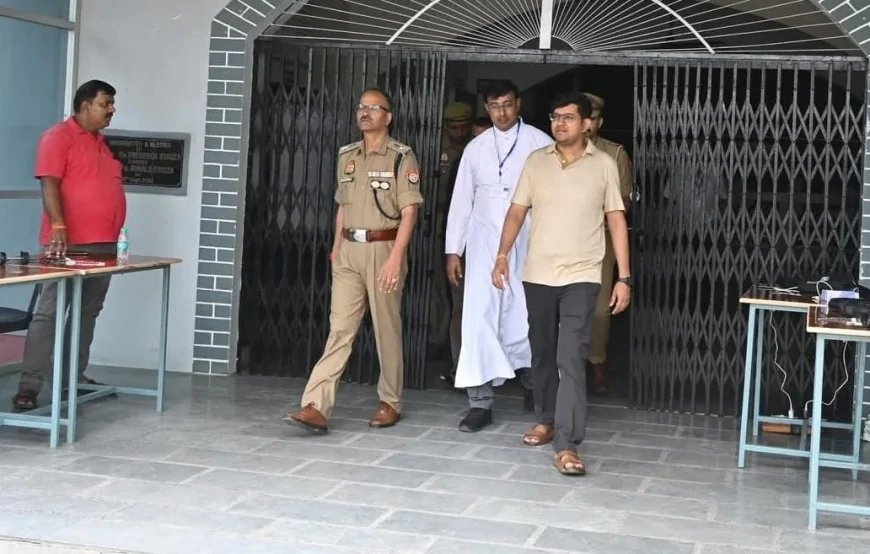 परीक्षा केन्द्रों का डीएम-एसपी ने किया निरीक्षण
