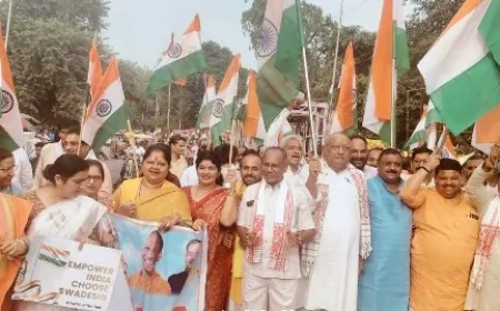 भाजपाइयों ने मंडलो में निकाली तिरंगा यात्रा