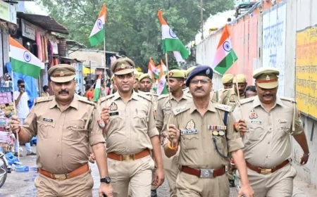 पुलिस अधीक्षक के नेतृत्व में निकली तिरंगा यात्रा