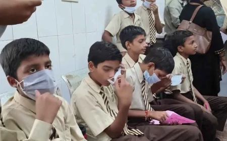 अटल आवासीय विद्यालय के 36 बच्चाें काे वायरल फीवर