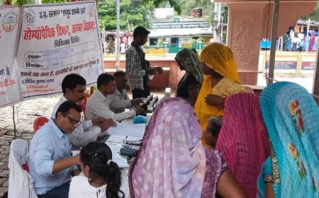 रामघाट में निःशुल्क होम्योपैथिक चिकित्सा शिविर का किया आयोजन
