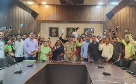 10 लाख 35 हजार रूपये के 75 खोए हुए मोबाइल बरामद