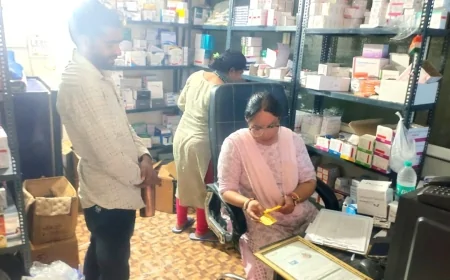 मेडिकल स्टोर्स पर हुई छापेमार कार्यवाही, 05 दवाई मिली संदिग्ध
