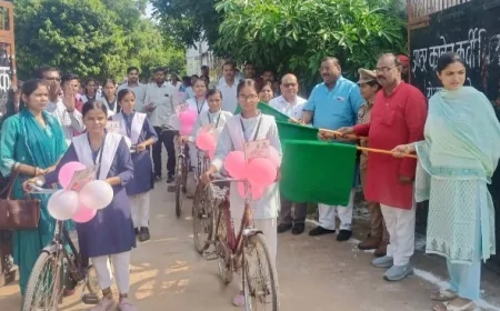 मिशन शक्ति के तहत साइकिल रैली निकाल बताई गई योजनाएं