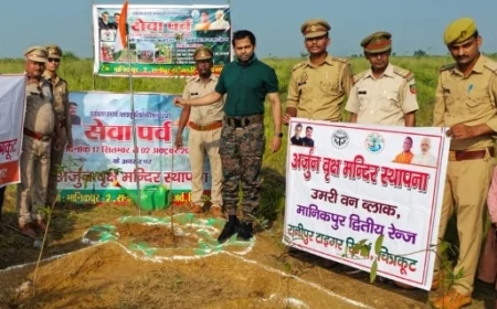 अर्जुन वृक्ष माला की स्थापना में डीएफओ ने रोपे पौधे -स्वच्छता का दिया संदेश