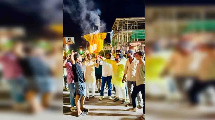 एबीवीपी ने मंत्री ओमप्रकाश राजभर का पुतला फूँका, जताया आक्रोश