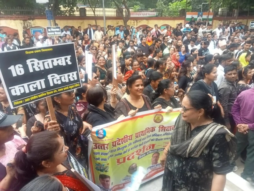 टीईटी अनिवार्यता व सेवा शर्तों में बदलाव के विरोध में काले कपड़े पहनकर शिक्षकों ने सौंपा ज्ञापन
