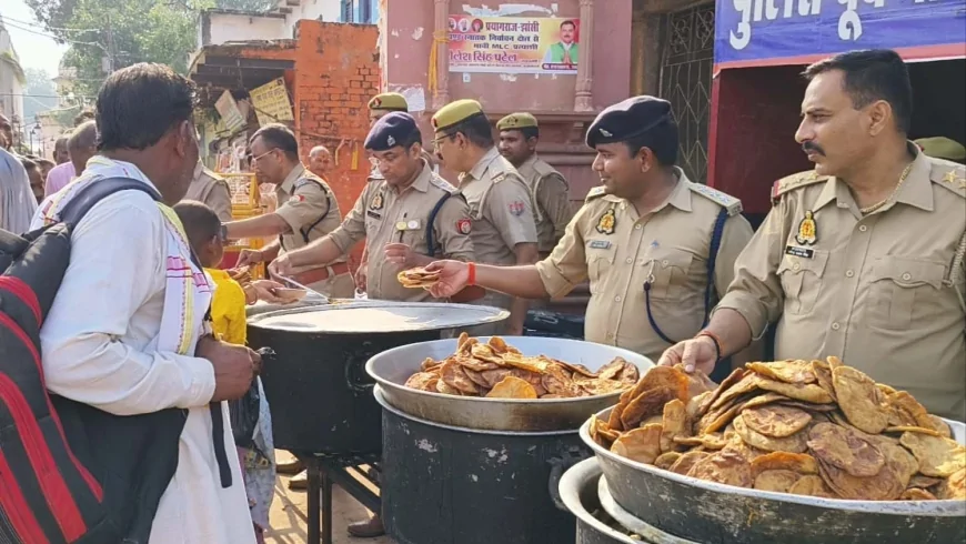 मेला क्षेत्र में श्रद्धालुओं को बांटी पूड़ी-सब्जी