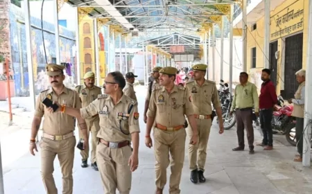 मेला क्षेत्र में सुविधाओं का एसपी ने लिया जायजा