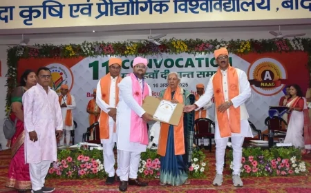 बाँदा कृषि विवि का 11वां दीक्षांत समारोह: राज्यपाल आनंदी बेन पटेल ने 350 छात्रों को दी उपाधियां, 19 मेधावियों को पदक