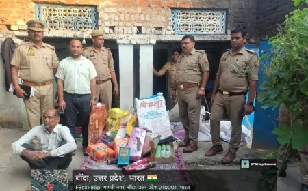 दीपावली से पहले बाँदा पुलिस ने अवैध पटाखा फैक्ट्री का भंडाफोड़, दो गिरफ्तार