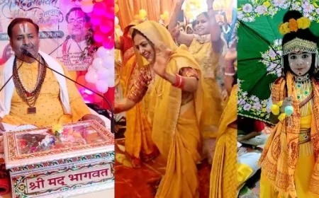 भागवताचार्य ने सुनाई कृष्ण जन्मोत्सव की कथा, श्रोता हुए भाव विभोर