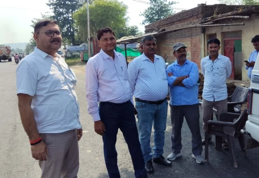 फोरलेन सड़क निर्माण कार्य का टीम ने किया निरीक्षण