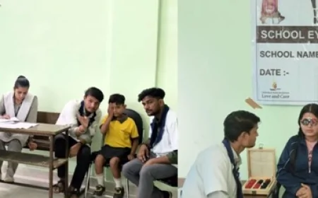 सुषमा स्वरूप स्कूल में लगा दो दिवसीय नेत्र परीक्षण शिविर