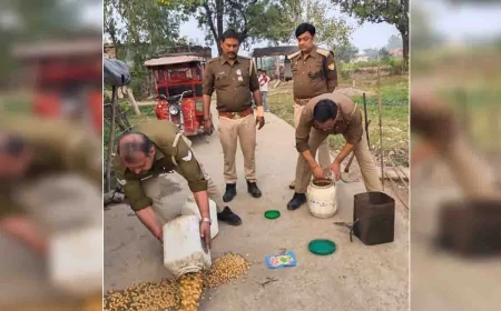 आबकारी टीम ने दबिश देकर नष्ट किया लहन जब्त की 20 लीटर अवैध मदिरा