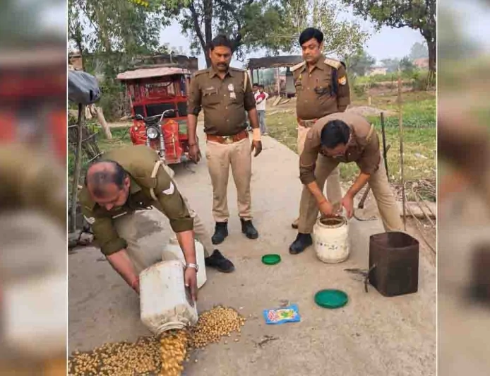 आबकारी टीम ने दबिश देकर नष्ट किया लहन जब्त की 20 लीटर अवैध मदिरा