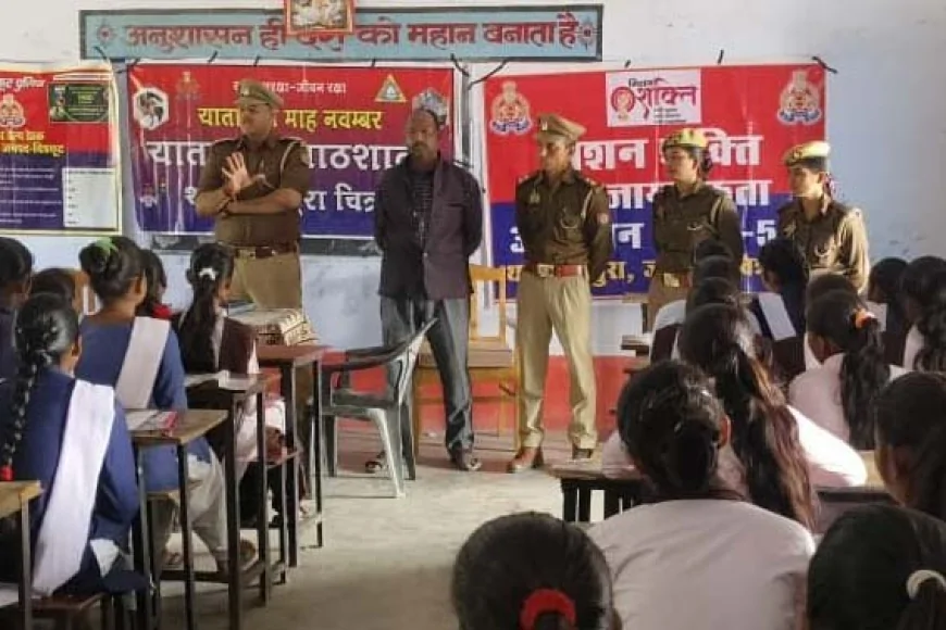 छात्र-छात्राओं को बताए गए यातायात नियम