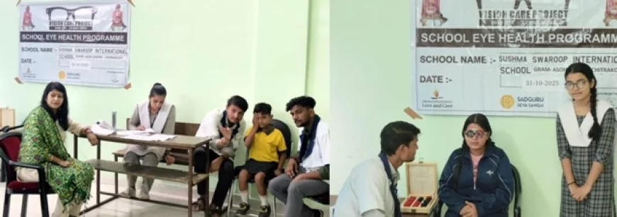 सुषमा स्वरूप स्कूल में लगा दो दिवसीय नेत्र परीक्षण शिविर