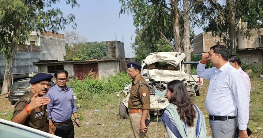 घटना स्थल पहुंचे डीएम-एसपी ने एनएच अधिकारियों को दिए निर्देश