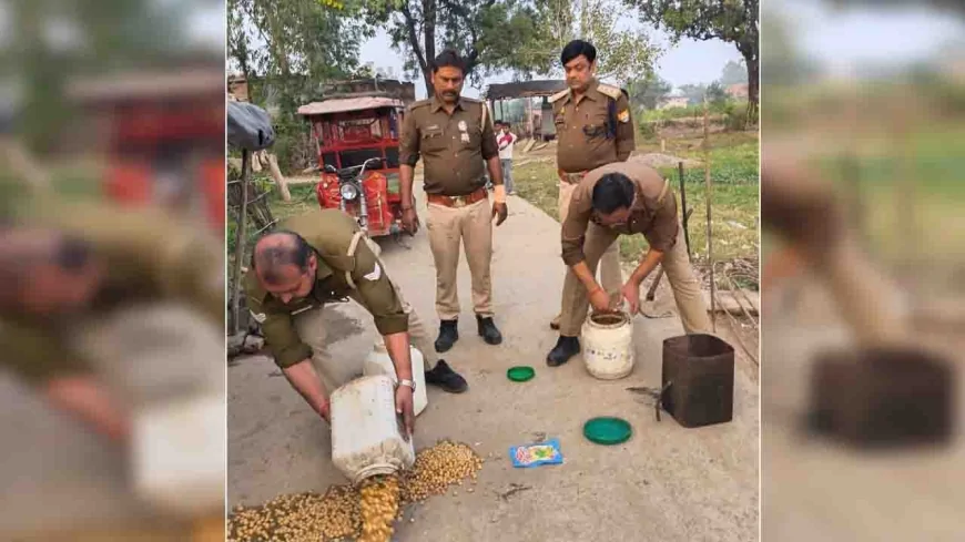 आबकारी टीम ने दबिश देकर नष्ट किया लहन जब्त की 20 लीटर अवैध मदिरा