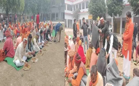 यज्ञ समापन पर भंडारे का आयोजन, संतों को कंबल भेंट कर दी गई विदाई