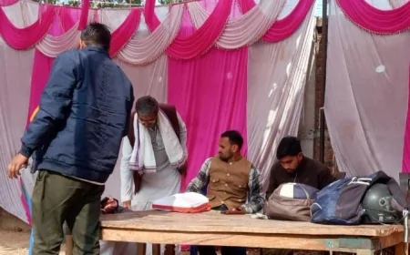 निशुल्क नेत्र शिविर में 300 ग्रामीणों की जांच, 18 मोतियाबिंद मरीज चित्रकूट भेजे गए