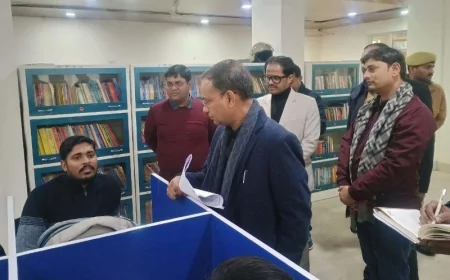 पुस्तकालय, अभ्युदय कोचिंग सेंटर, डिजिटल लाइब्रेरी, आरोग्य मंदिर, स्वास्थ्य केन्द्र का किया निरीक्षण