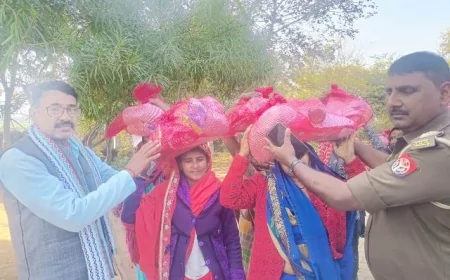 कंबल व खाद्यान्न सामग्री प्रकार कोल आदिवासियों के चेहरे खिले