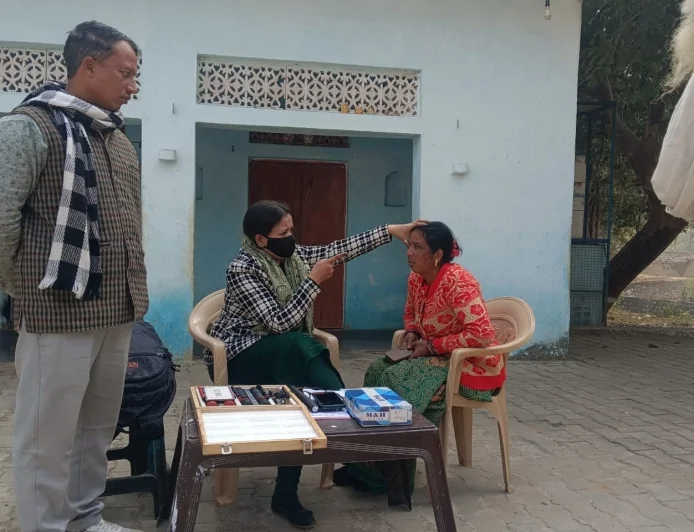पतारा गांव में श्री राम जानकी मंदिर में नेत्र परीक्षण शिविर आयोजित