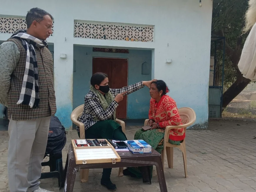 पतारा गांव में श्री राम जानकी मंदिर में नेत्र परीक्षण शिविर आयोजित