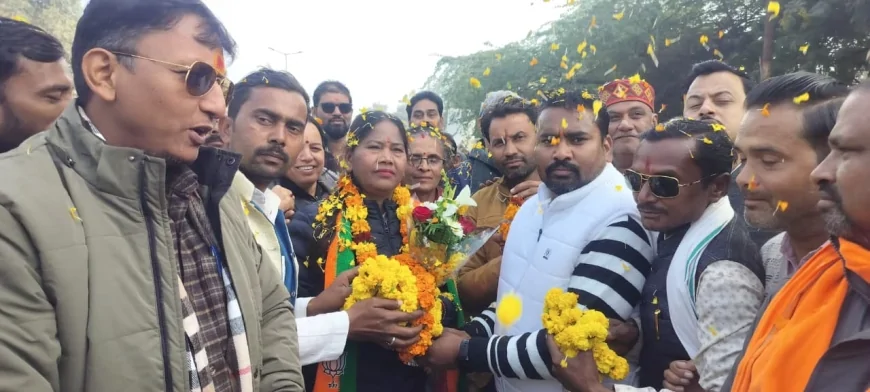 भाजपा की नवनिर्वाचित जिलाध्यक्ष शकुंतला निषाद का कुरारा में भव्य स्वागत