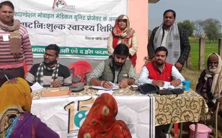 भड़कोर्रा गांव में निःशुल्क विशाल नेत्र एवं स्वास्थ्य शिविर का हुआ आयोजन