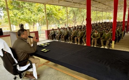 रिक्रूट आरक्षियों को एएसपी ने पढ़ाया अनुशासन, कर्तव्य का पाठ