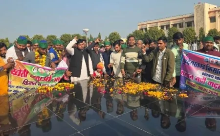 करीब डेढ़ सौ ट्रैक्टरों के साथ हजारों किसानों ने निकाली वृहद संकल्प यात्रा