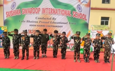 पुलिस लाइन गणतंत्र दिवस समारोह में सुषमा स्वरूप इंटरनेशनल स्कूल ने हासिल किया प्रथम स्थान