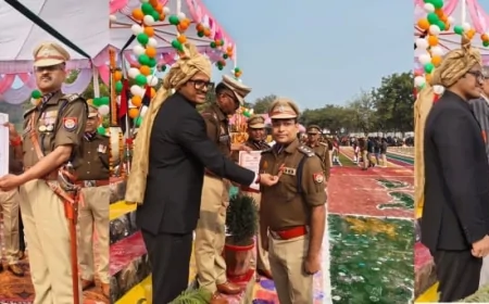 पुलिस लाइन्स में मनाया गया 77वां गणतन्त्र दिवस