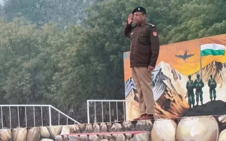 एएसपी ने परेड की सलामी लेकर कराया ड्रिल