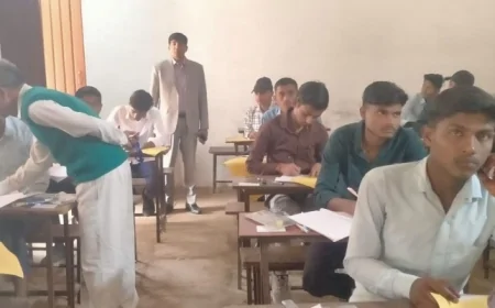 मुख्य विकास अधिकारी ने परीक्षा केंद्र का किया निरीक्षण