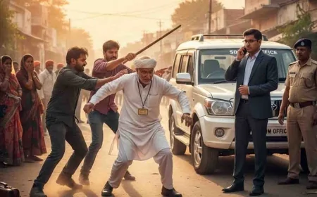 एसडीएम की मौजूदगी मे दबंगो ने रिटायर्ड नायब तहसीलदार को दौडा कर पीटा