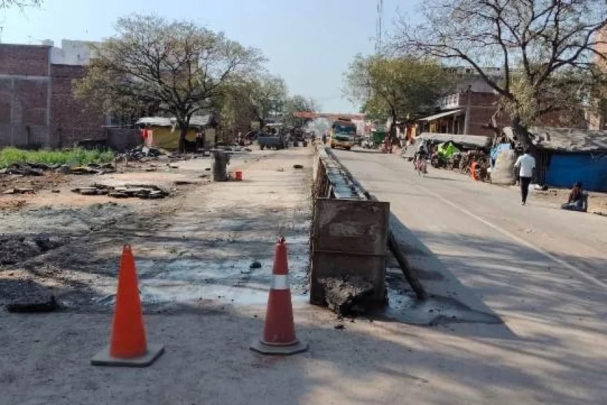 बाँदा के प्रमुख चौराहों का हो रहा चौड़ीकरण