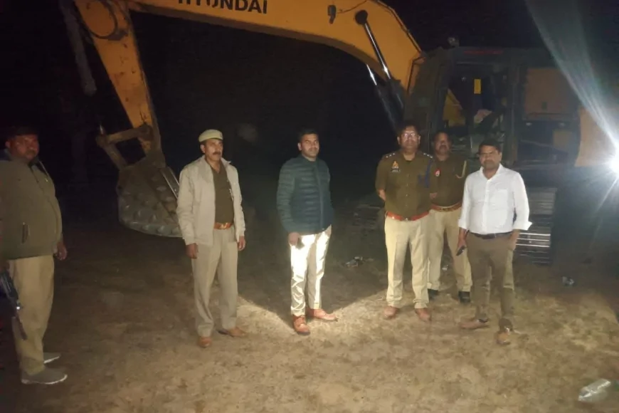 निजी भूमि से हो रहे अवैध मौरंग और मिटटी के खनन पर प्रशासन ने मारा छापा, एक पोकलैंड मशीन और दो ट्रक किए सीज
